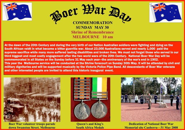 Victorian Boer War Day poster
