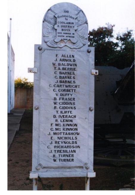 Coolamon district Boer War Memorial